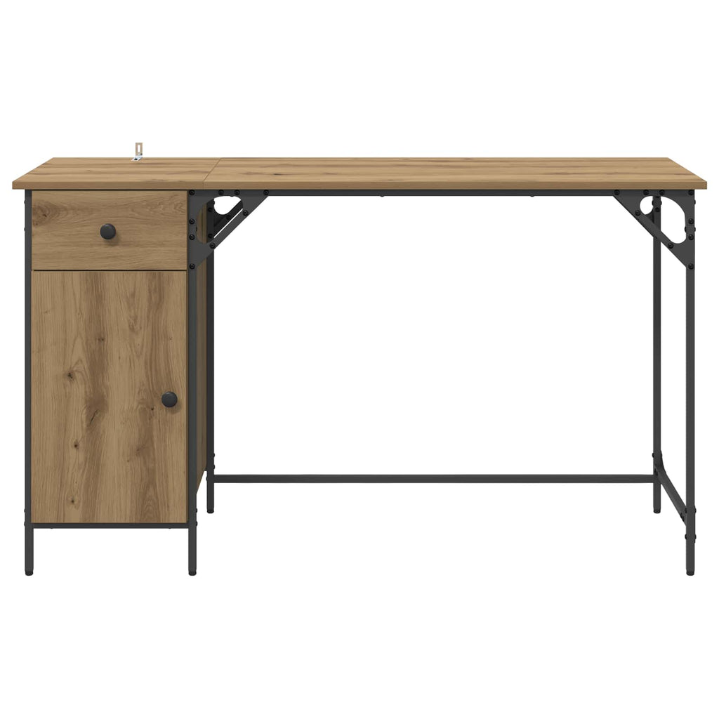 vidaXL Biurko komputerowe Dąb rzemieślniczy 131 x 48 x 75 cm