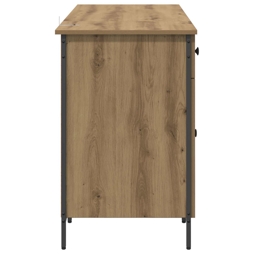 vidaXL Biurko komputerowe Dąb rzemieślniczy 131 x 48 x 75 cm