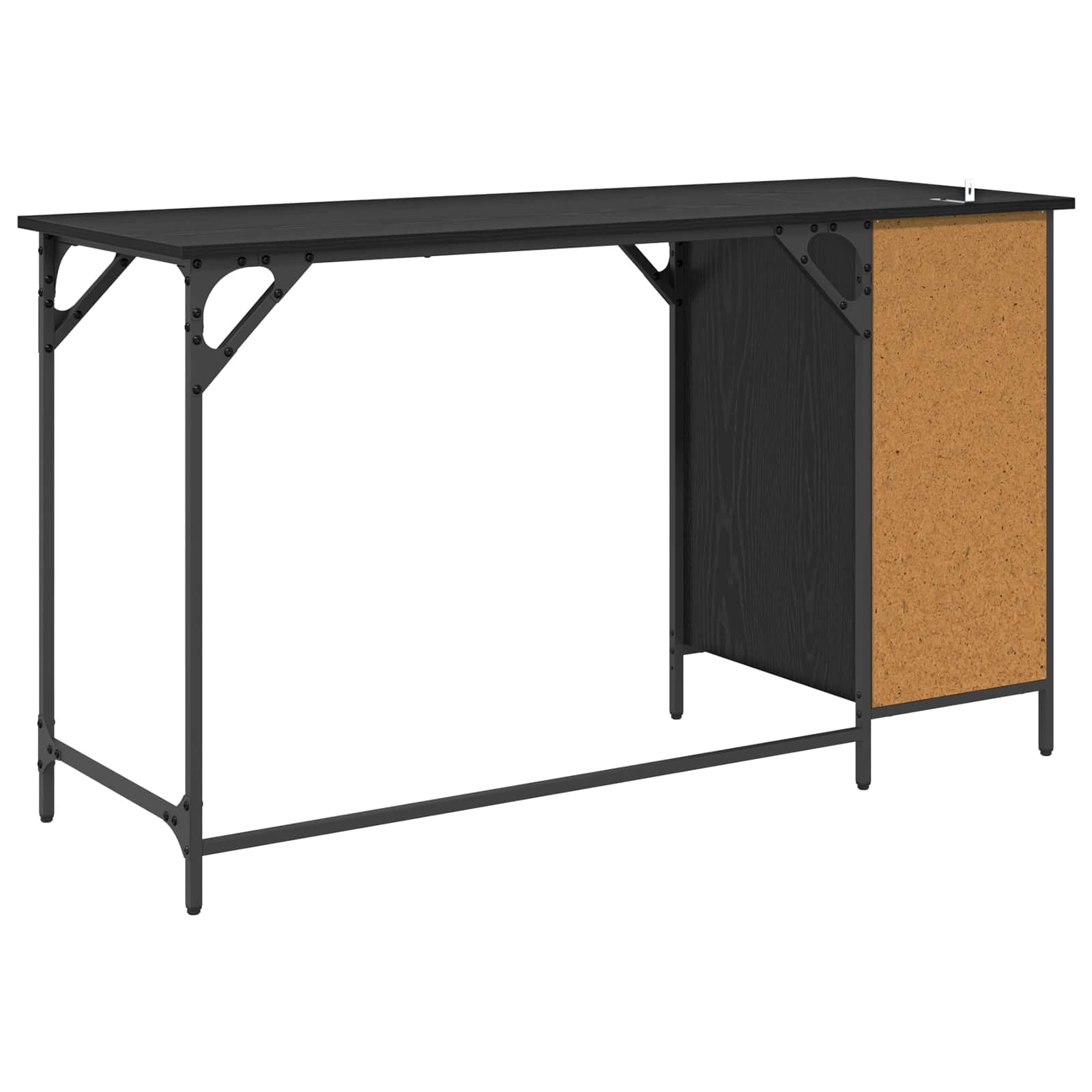vidaXL Biurko komputerowe z szufladą Czarny Dąb 131 x 48 x 75 cm