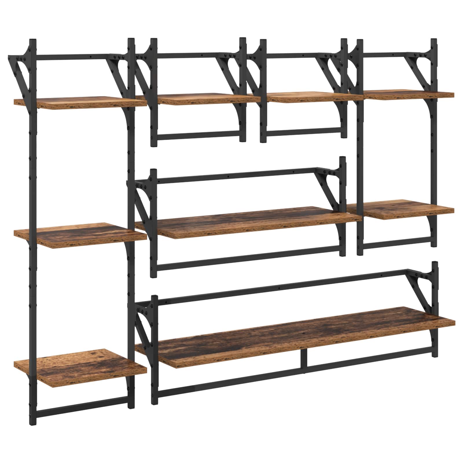 vidaXL Zestaw półek ściennych 6 pcs Stare drewno 100 x 25 x 30 cm