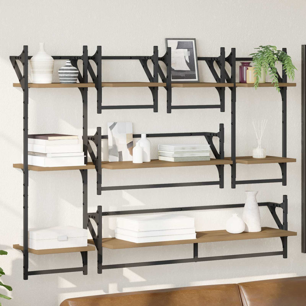 vidaXL Zestaw półek ściennych 6 pcs Dąb rzemieślniczy 100 x 25 x 30 cm