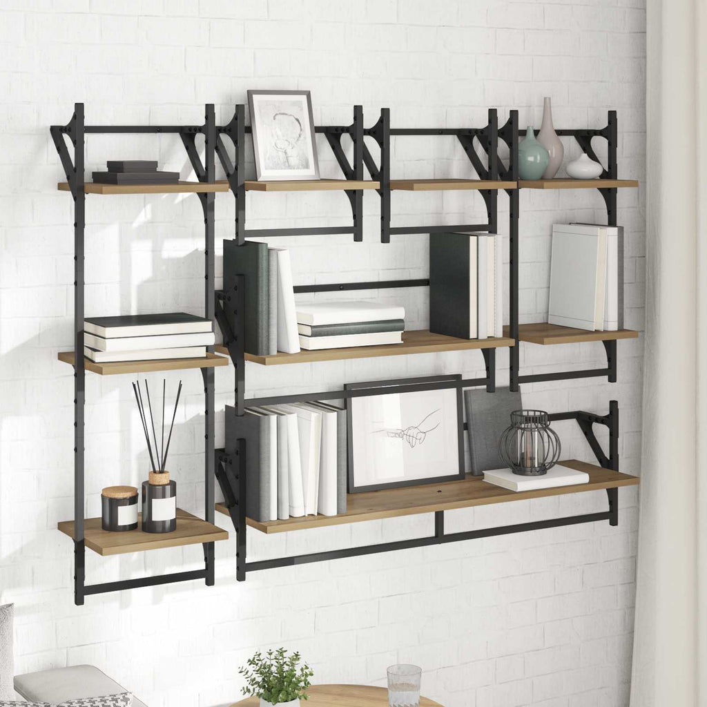 vidaXL Zestaw półek ściennych 6 pcs Dąb rzemieślniczy 100 x 25 x 30 cm