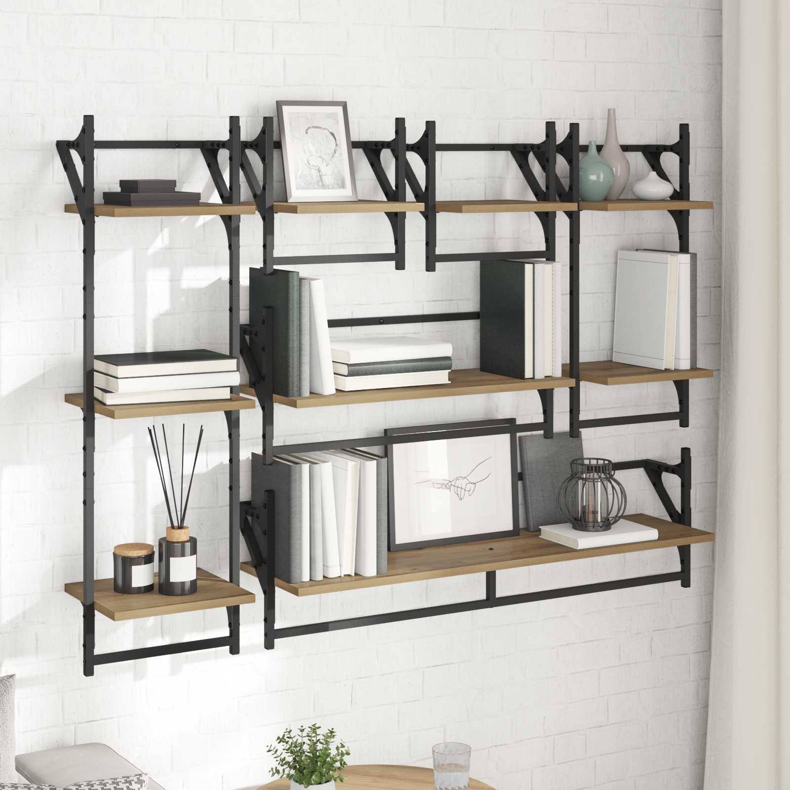 vidaXL Zestaw półek ściennych 6 pcs Dąb rzemieślniczy 100 x 25 x 30 cm
