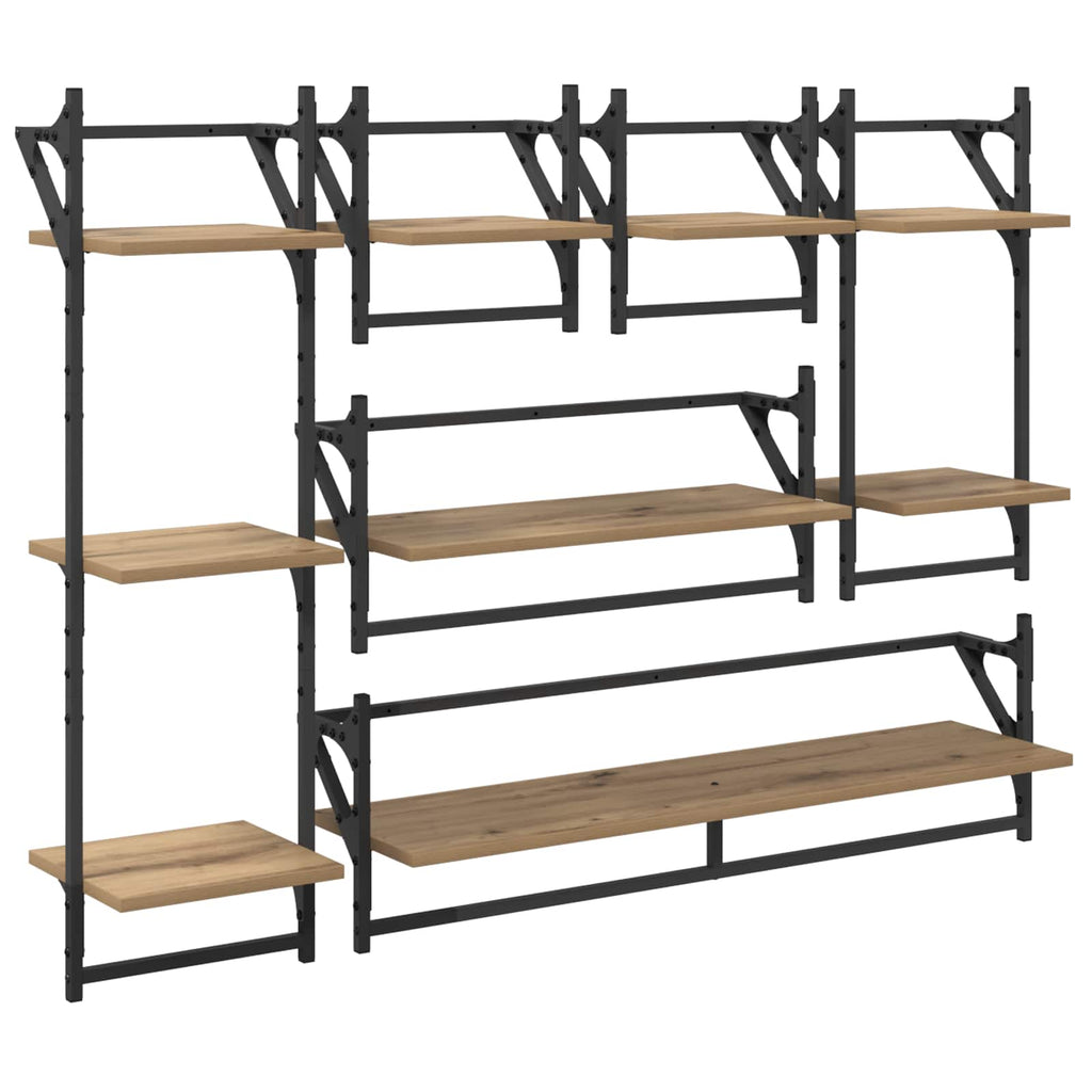 vidaXL Zestaw półek ściennych 6 pcs Dąb rzemieślniczy 100 x 25 x 30 cm