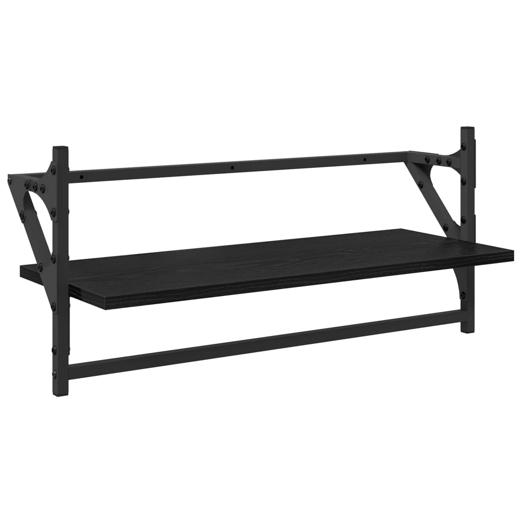vidaXL Zestaw półek ściennych 6 pcs Czarny Dąb 100 x 25 x 30 cm