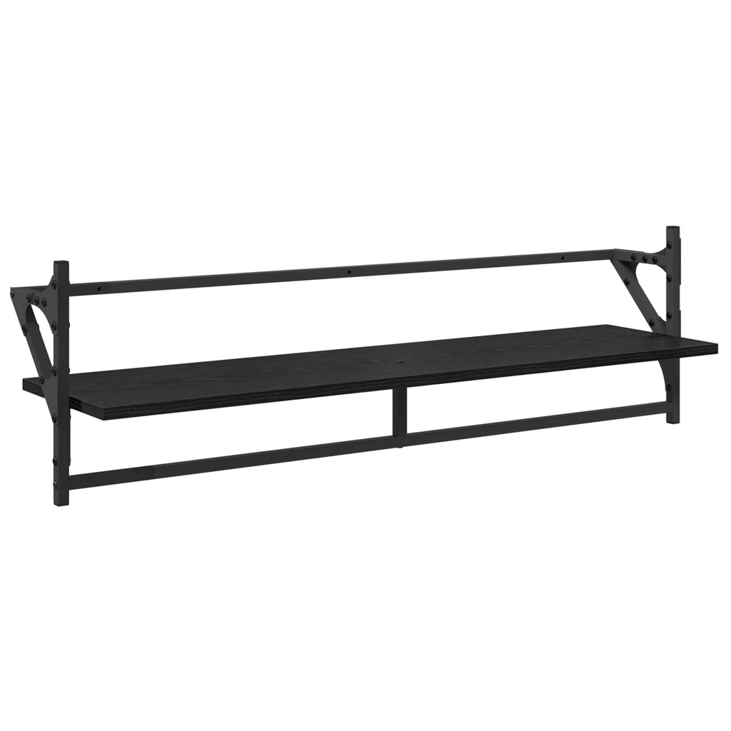 vidaXL Zestaw półek ściennych 6 pcs Czarny Dąb 100 x 25 x 30 cm