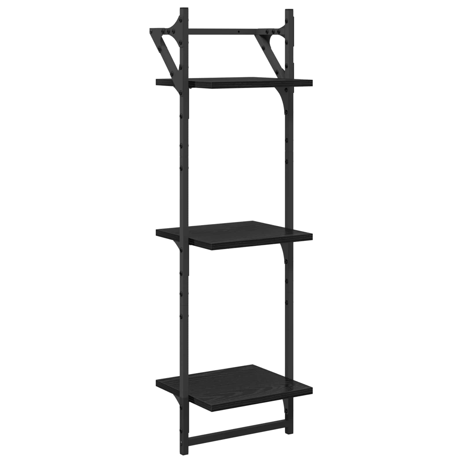 vidaXL Zestaw półek ściennych 6 pcs Czarny Dąb 100 x 25 x 30 cm