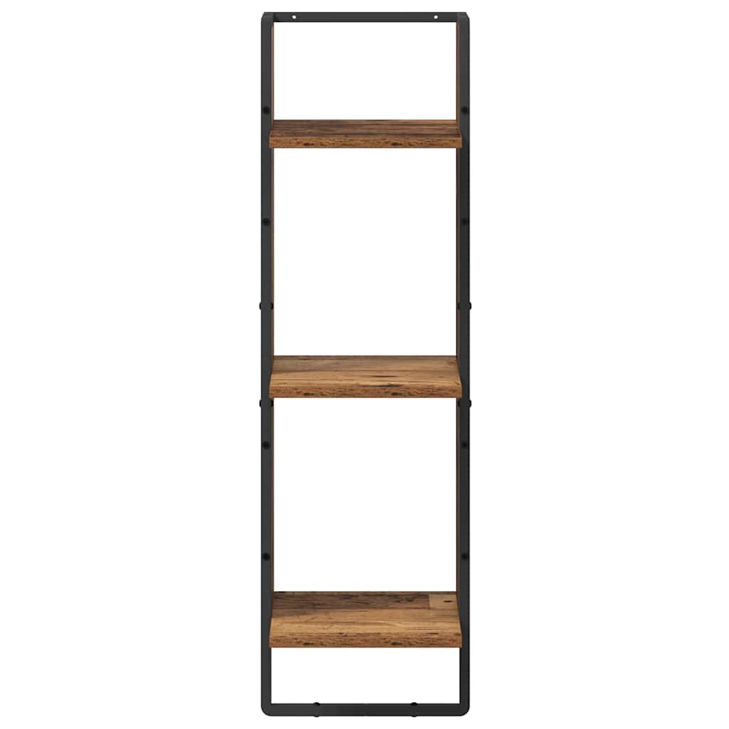 vidaXL Półka ścienna z półką Stare drewno 30 x 25 x 100 cm