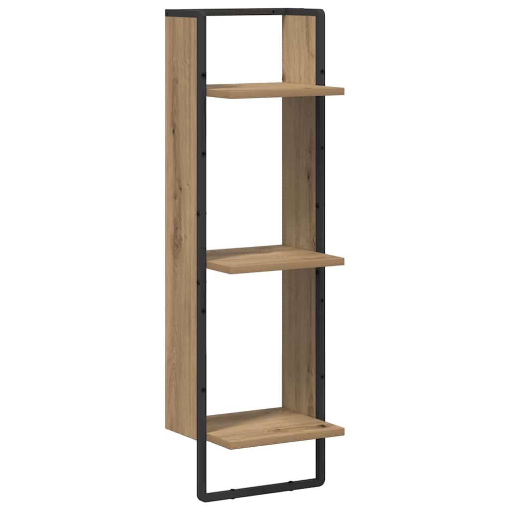 vidaXL Półka ścienna z półką Dąb rzemieślniczy 30 x 25 x 100 cm