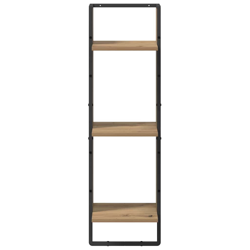 vidaXL Półka ścienna z półką Dąb rzemieślniczy 30 x 25 x 100 cm