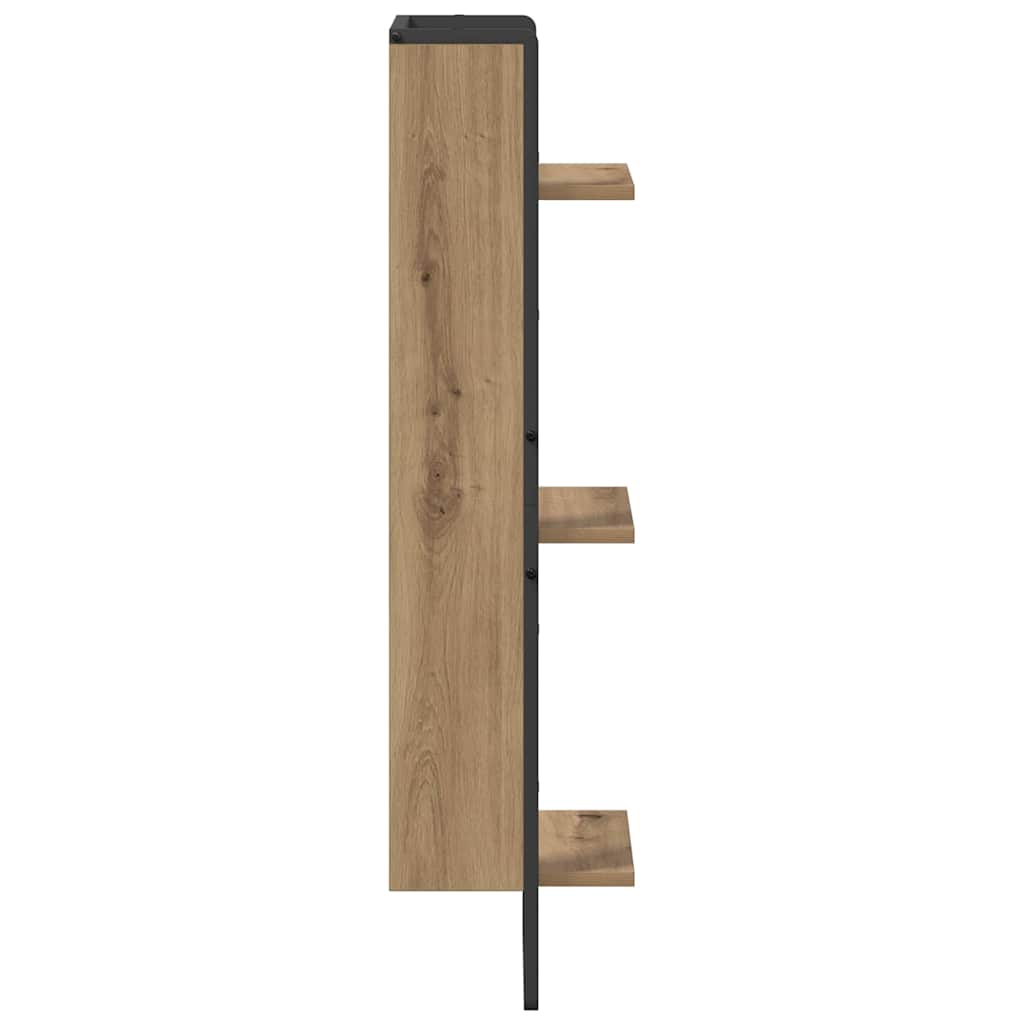 vidaXL Półka ścienna z półką Dąb rzemieślniczy 30 x 25 x 100 cm