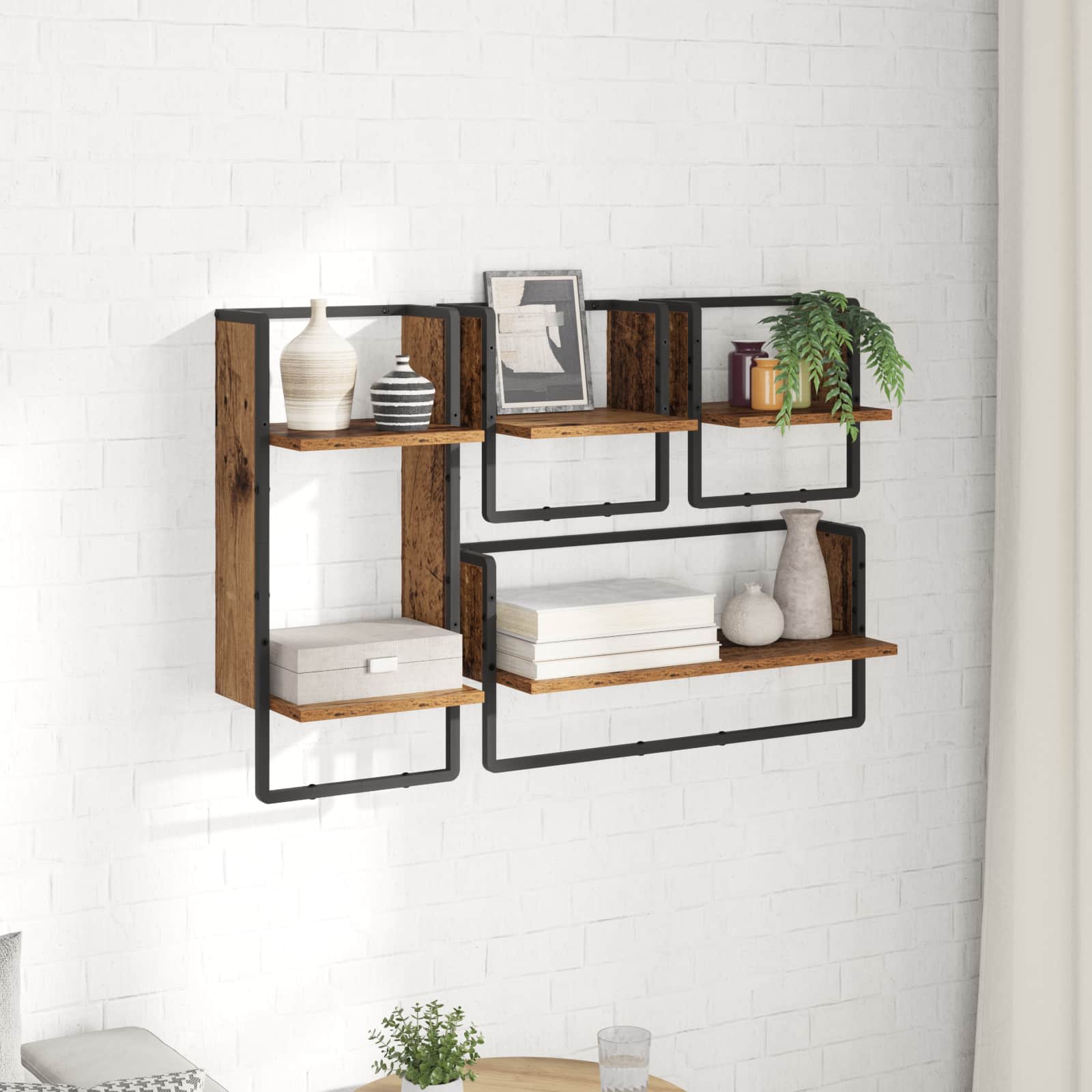 vidaXL Zestaw półek ściennych 4 pcs Stare drewno 65 x 25 x 30 cm