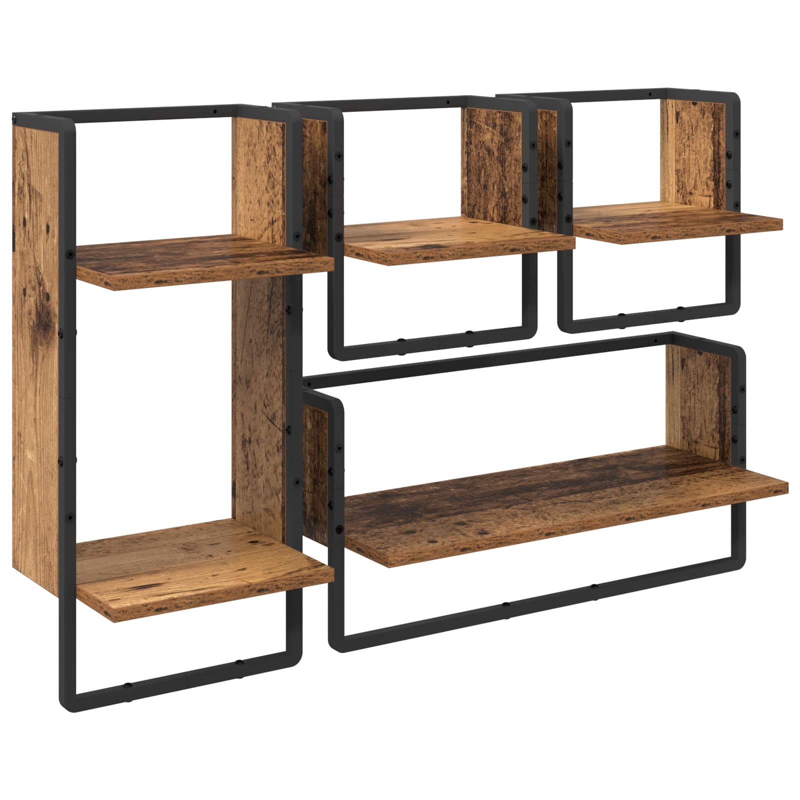 vidaXL Zestaw półek ściennych 4 pcs Stare drewno 65 x 25 x 30 cm