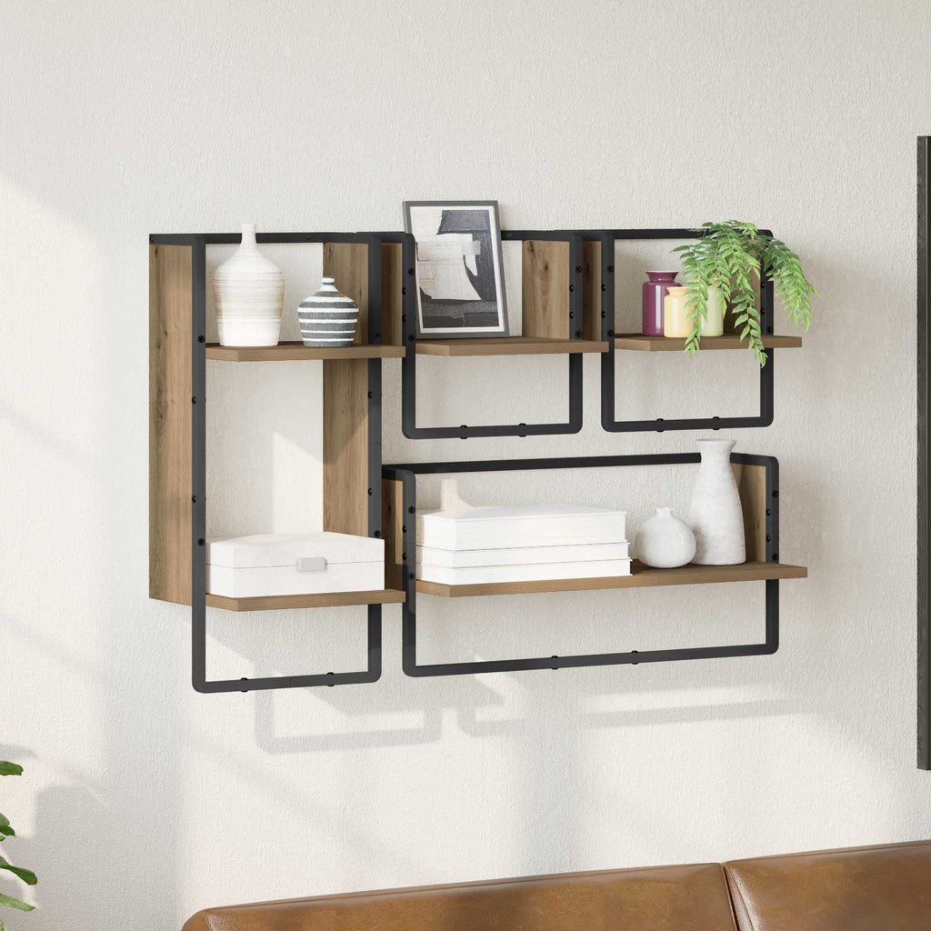 vidaXL Zestaw półek ściennych 4 pcs Dąb rzemieślniczy 65 x 25 x 30 cm
