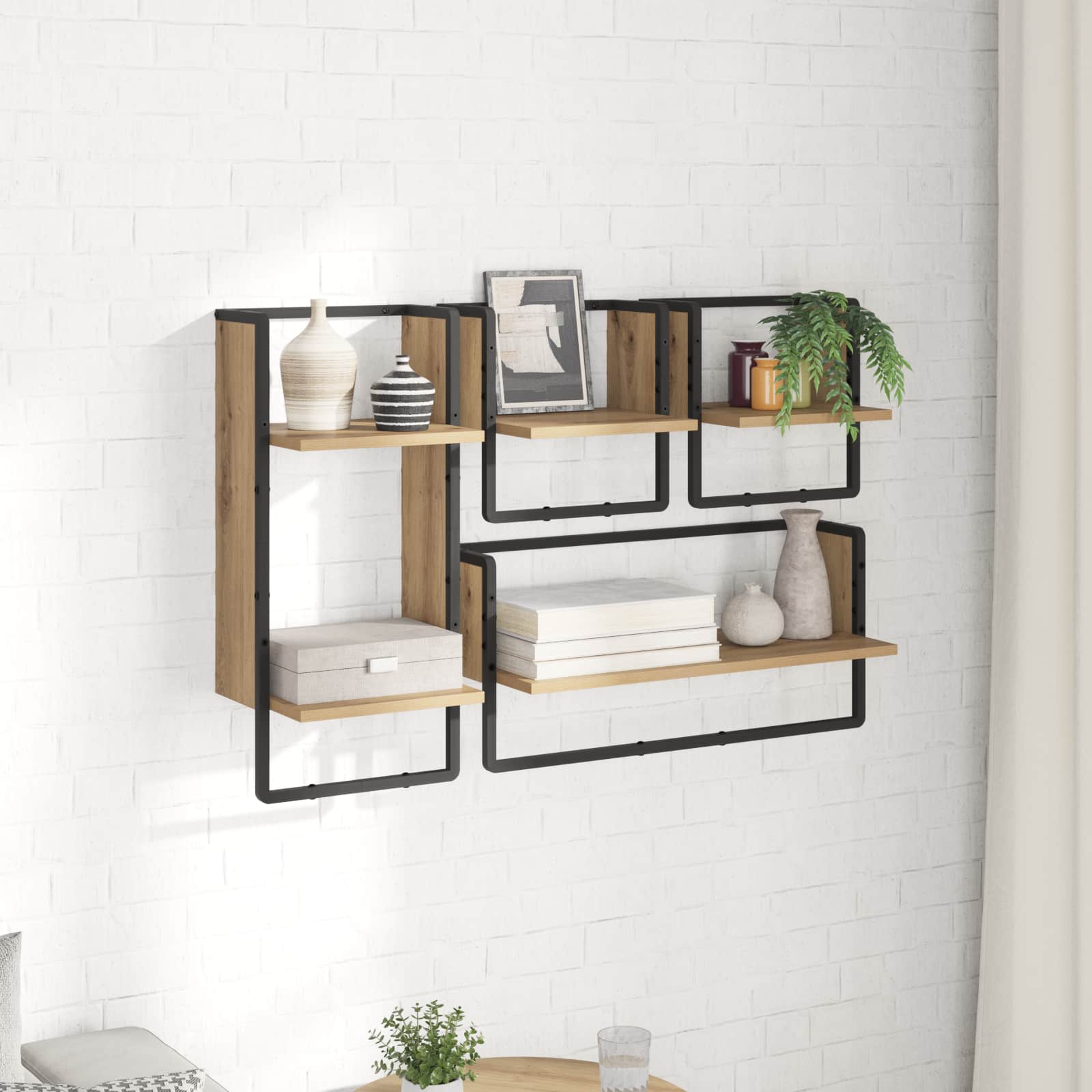 vidaXL Zestaw półek ściennych 4 pcs Dąb rzemieślniczy 65 x 25 x 30 cm