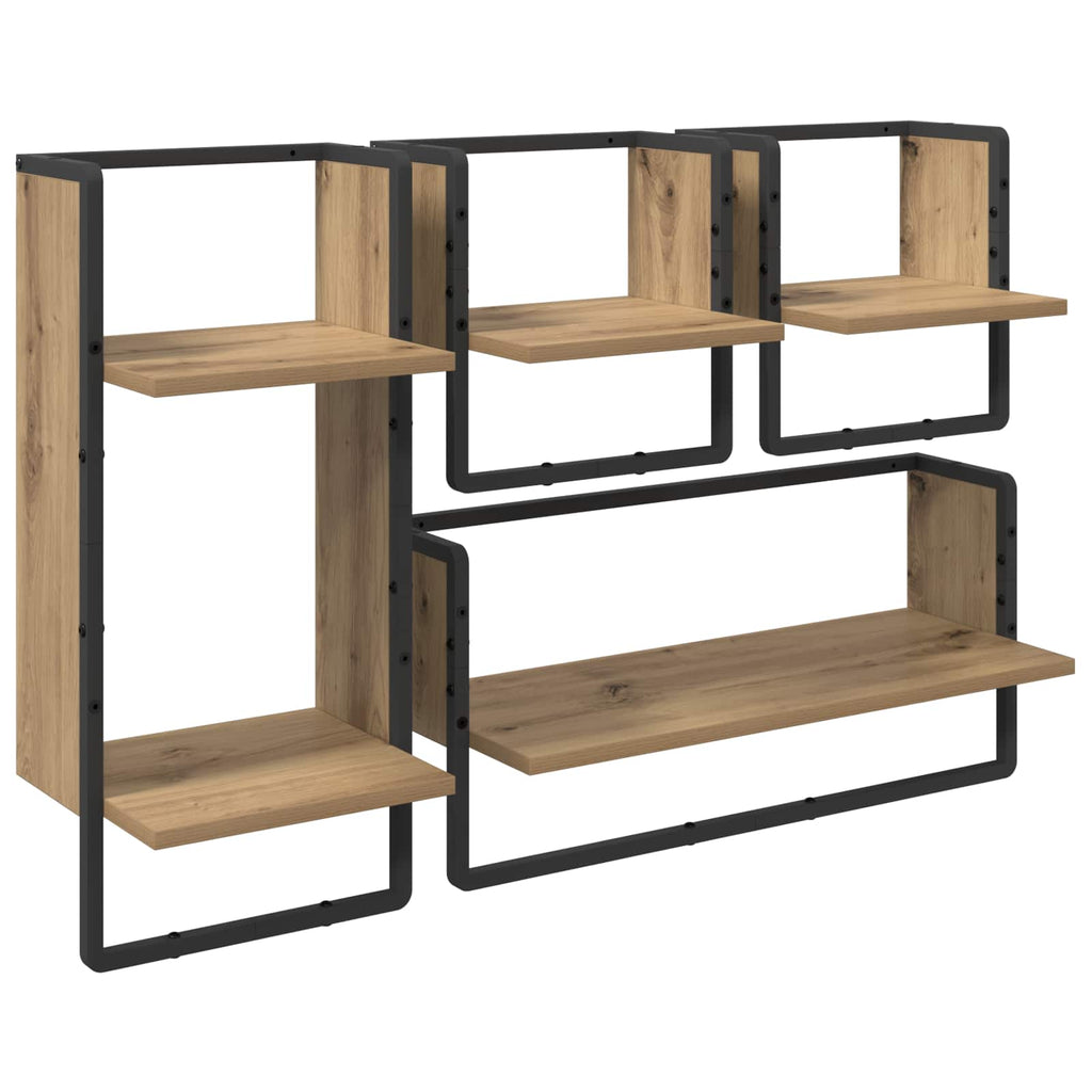 vidaXL Zestaw półek ściennych 4 pcs Dąb rzemieślniczy 65 x 25 x 30 cm