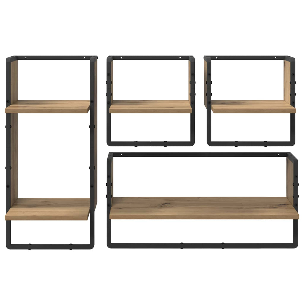 vidaXL Zestaw półek ściennych 4 pcs Dąb rzemieślniczy 65 x 25 x 30 cm