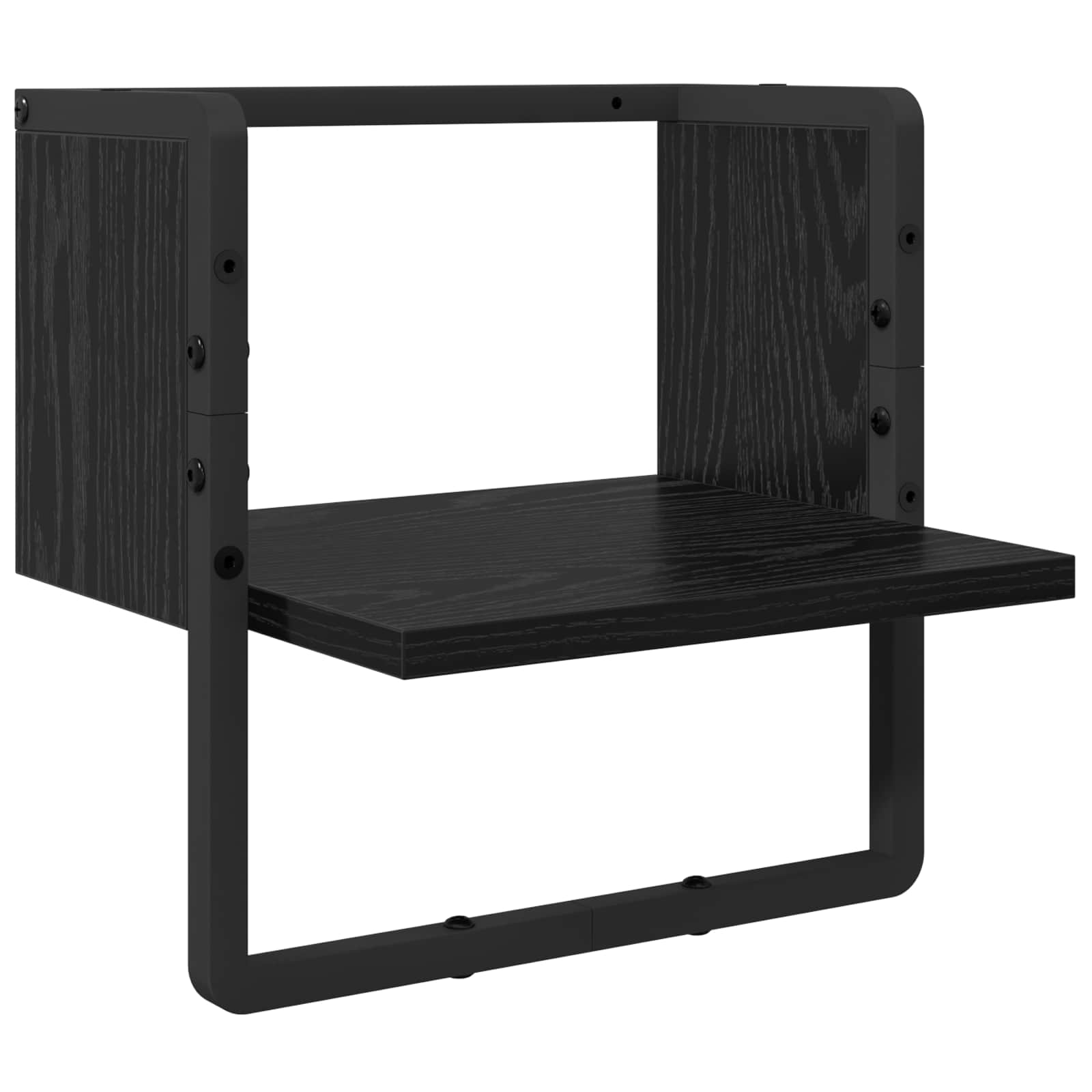 vidaXL Zestaw półek ściennych z półką 4 pcs Czarny Dąb 65 x 25 x 30 cm