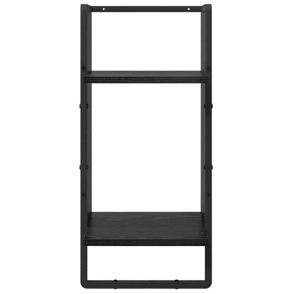 vidaXL Zestaw półek ściennych z półką 4 pcs Czarny Dąb 65 x 25 x 30 cm