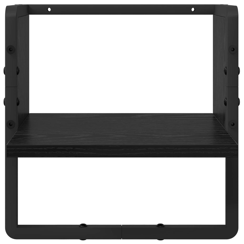 vidaXL Zestaw półek ściennych z półką 4 pcs Czarny Dąb 65 x 25 x 30 cm