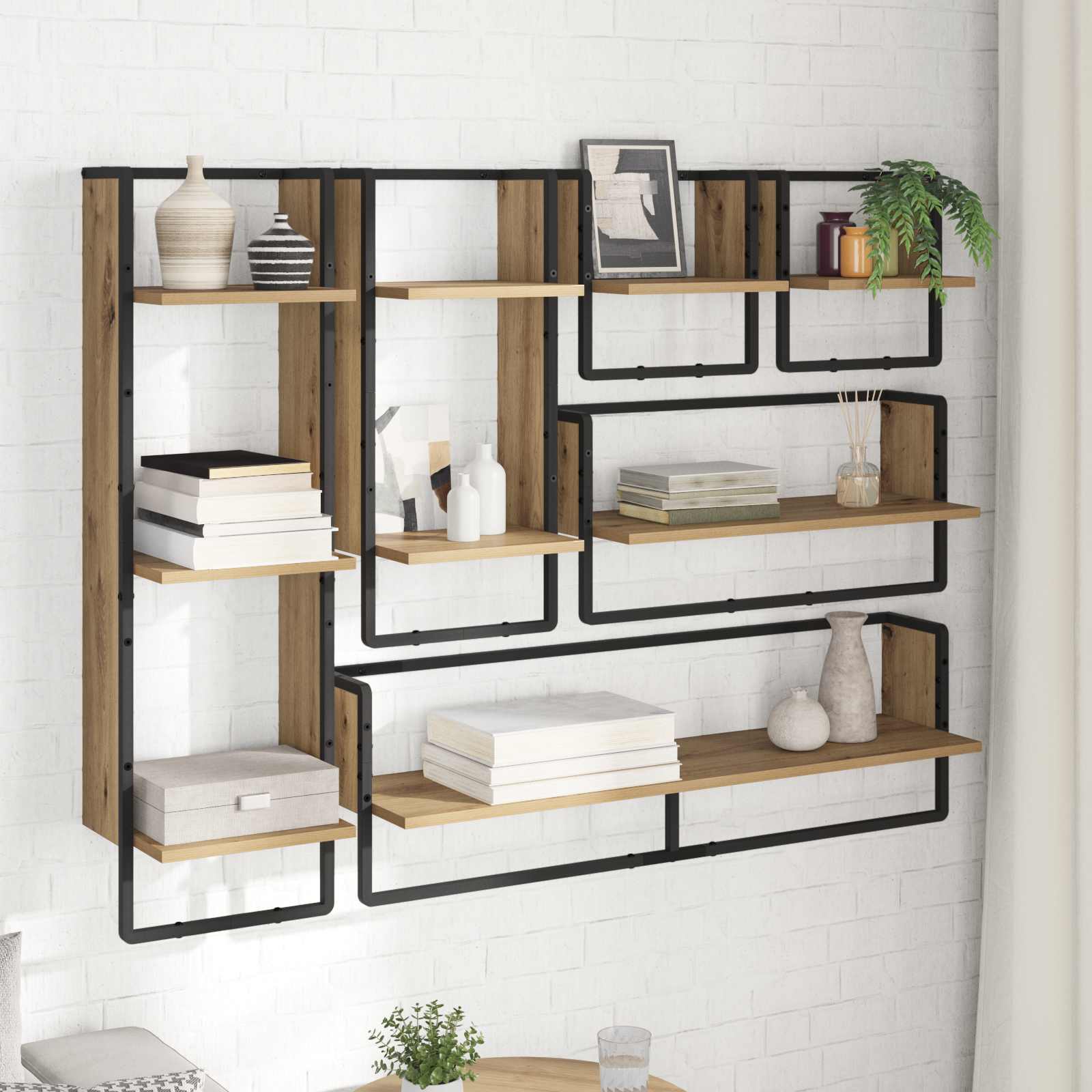 vidaXL Zestaw półek ściennych 6 pcs Dąb rzemieślniczy 100 x 25 x 30 cm