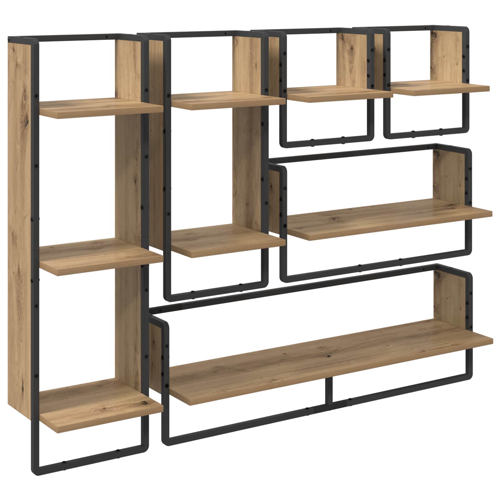 vidaXL Zestaw półek ściennych 6 pcs Dąb rzemieślniczy 100 x 25 x 30 cm
