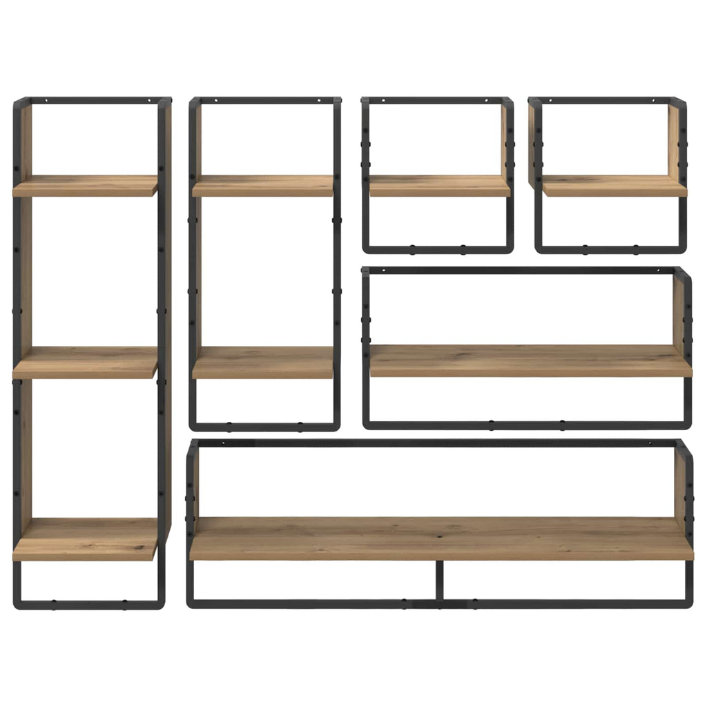 vidaXL Zestaw półek ściennych 6 pcs Dąb rzemieślniczy 100 x 25 x 30 cm