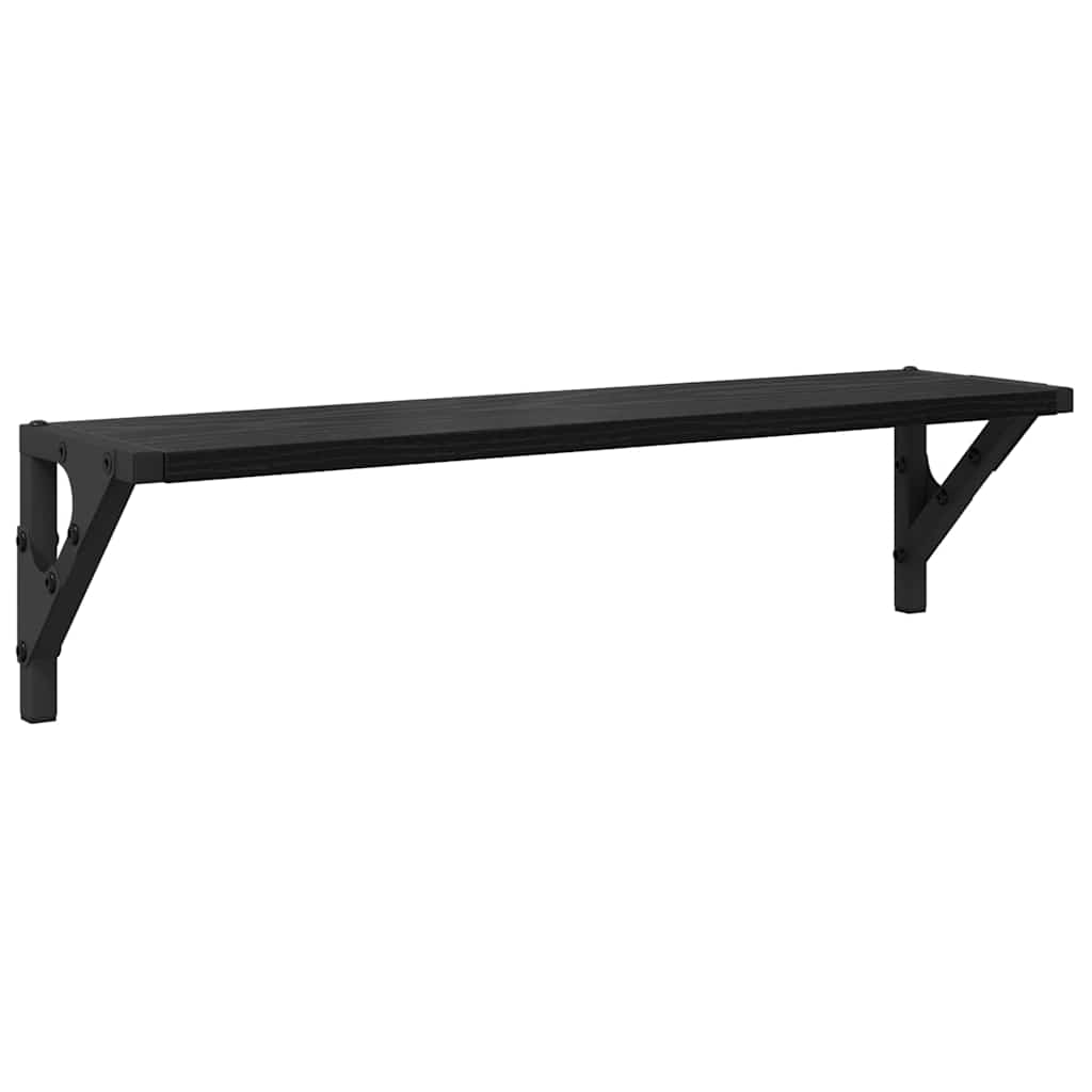 vidaXL Półki ścienne z półką 2 pcs Czarny Dąb 60 x 15 x 15,5 cm