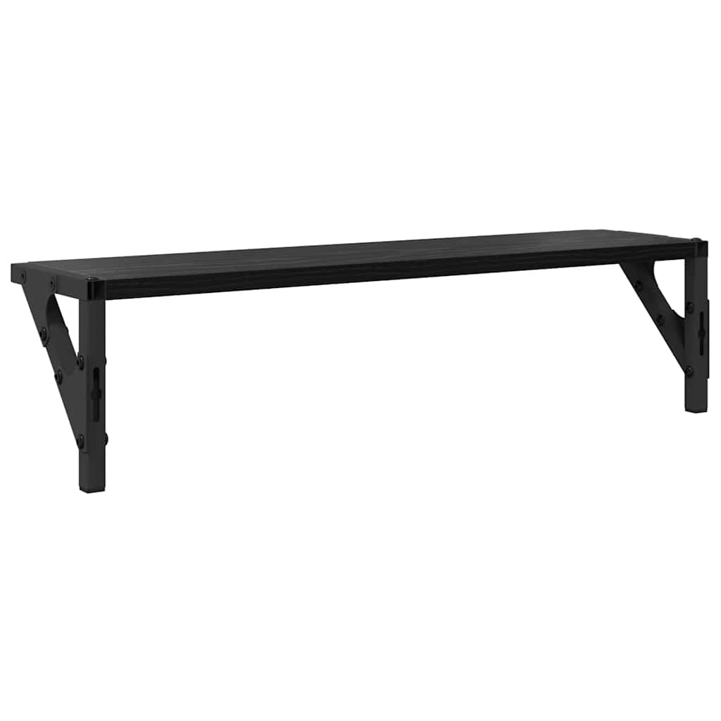 vidaXL Półki ścienne z półką 2 pcs Czarny Dąb 60 x 15 x 15,5 cm