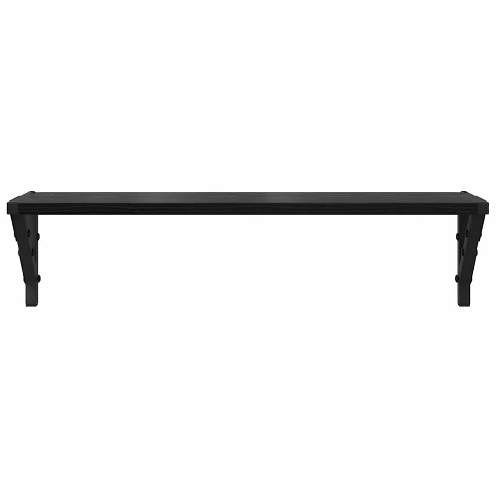 vidaXL Półki ścienne z półką 2 pcs Czarny Dąb 60 x 15 x 15,5 cm