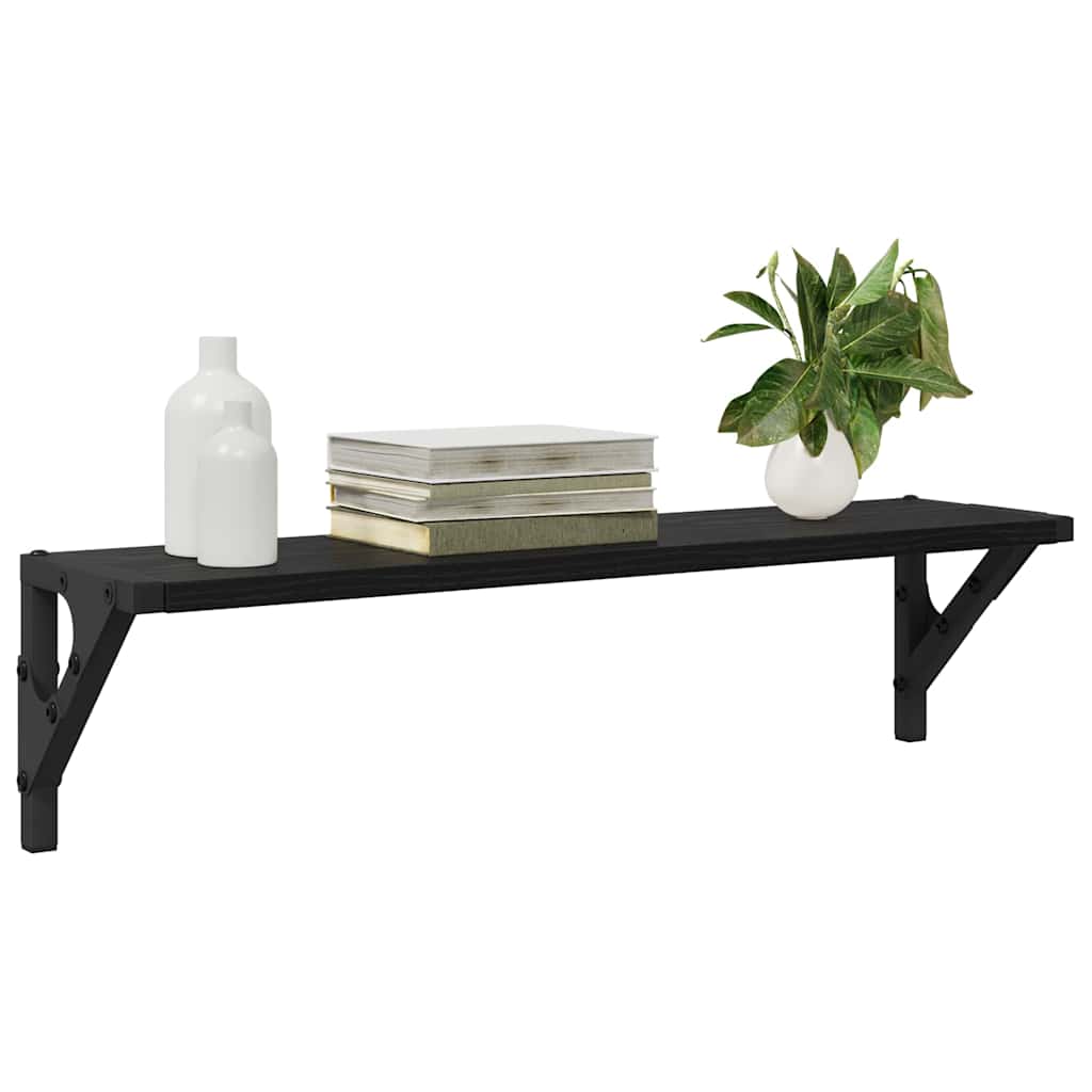 vidaXL Półki ścienne z półką 2 pcs Czarny Dąb 60 x 15 x 15,5 cm