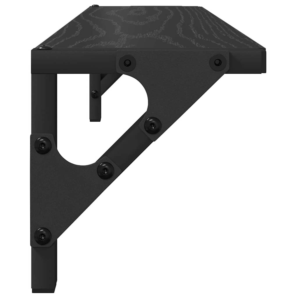 vidaXL Półki ścienne z półką 2 pcs Czarny Dąb 60 x 15 x 15,5 cm