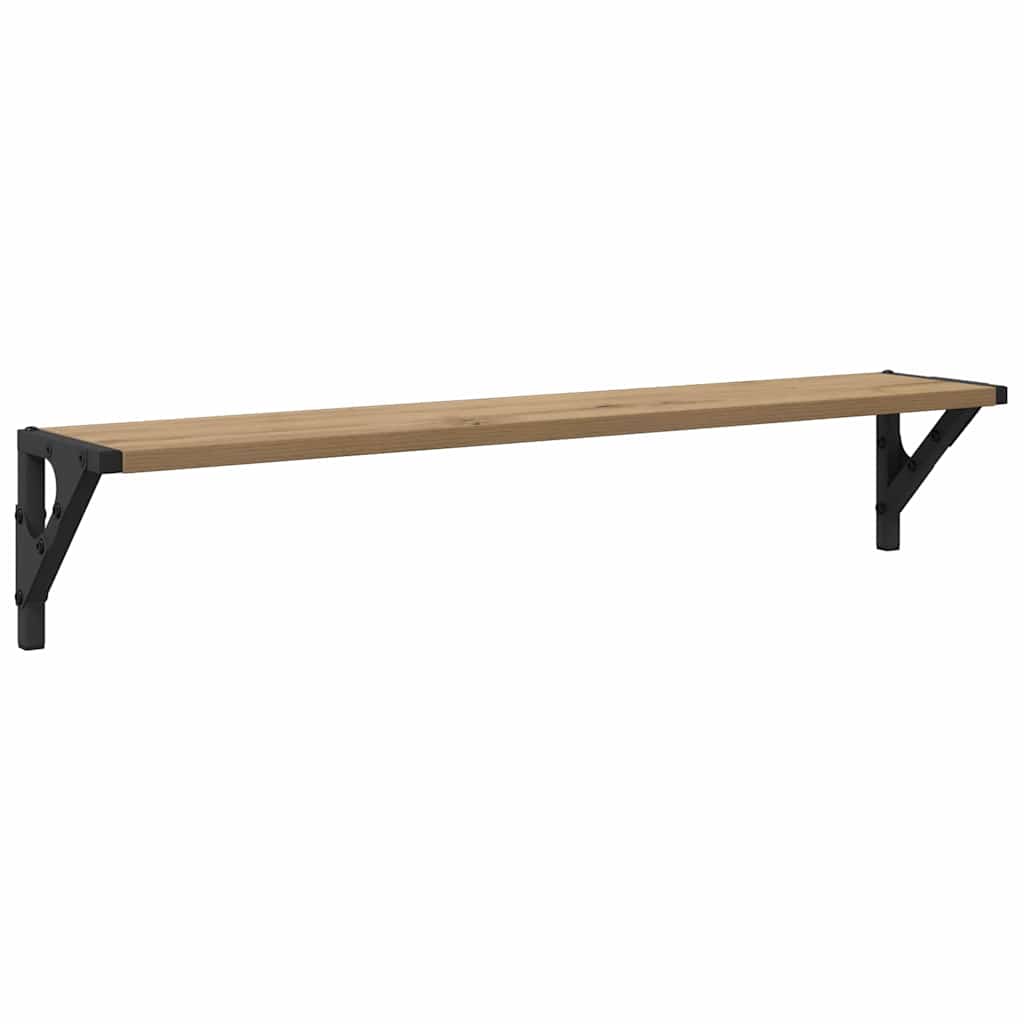 vidaXL Półki ścienne z półką 2 pcs Dąb rzemieślniczy 80 x 15 x 15,5 cm