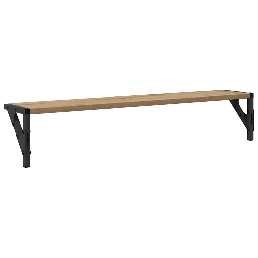 vidaXL Półki ścienne z półką 2 pcs Dąb rzemieślniczy 80 x 15 x 15,5 cm