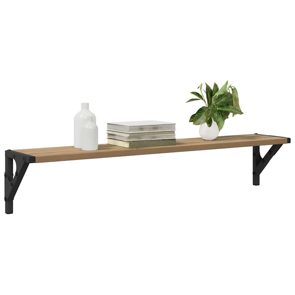 vidaXL Półki ścienne z półką 2 pcs Dąb rzemieślniczy 80 x 15 x 15,5 cm
