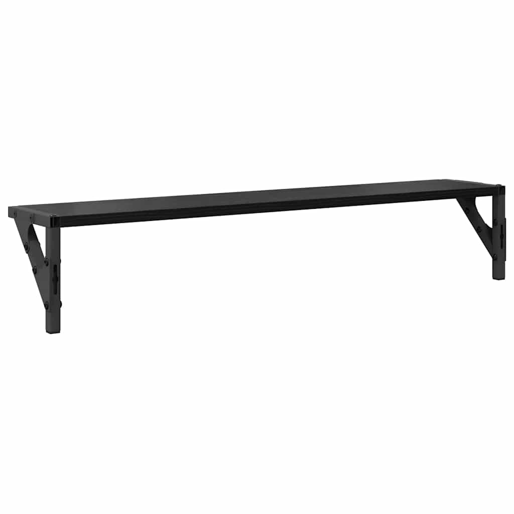 vidaXL Półki ścienne z półką 2 pcs Czarny Dąb 80 x 15 x 15,5 cm