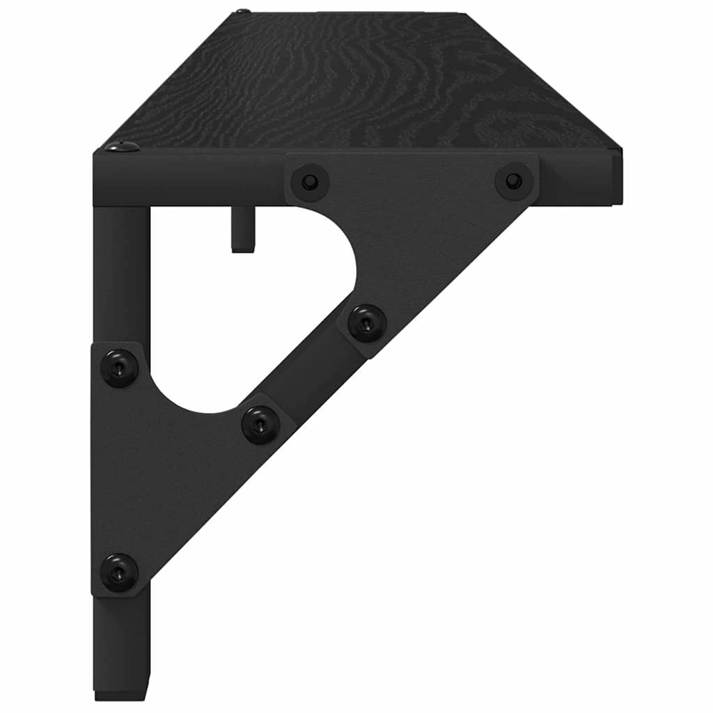 vidaXL Półki ścienne z półką 2 pcs Czarny Dąb 80 x 15 x 15,5 cm