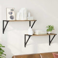 vidaXL Półki ścienne z półką 2 pcs Dąb rzemieślniczy 60 x 25 x 25,5 cm