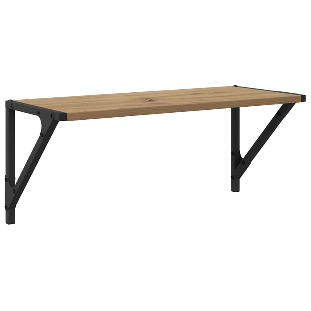vidaXL Półki ścienne z półką 2 pcs Dąb rzemieślniczy 60 x 25 x 25,5 cm