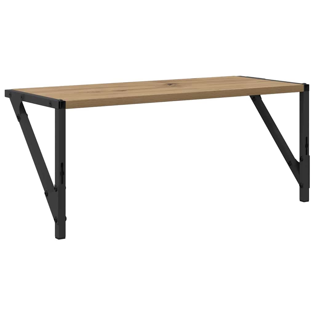vidaXL Półki ścienne z półką 2 pcs Dąb rzemieślniczy 60 x 25 x 25,5 cm