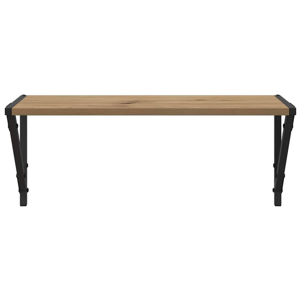 vidaXL Półki ścienne z półką 2 pcs Dąb rzemieślniczy 60 x 25 x 25,5 cm