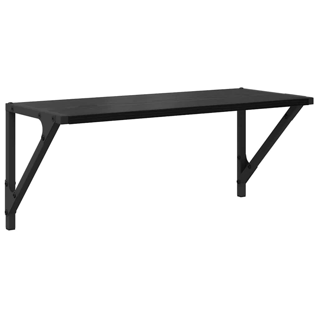 vidaXL Półki ścienne z półką 2 pcs Czarny Dąb 60 x 25 x 25,5 cm