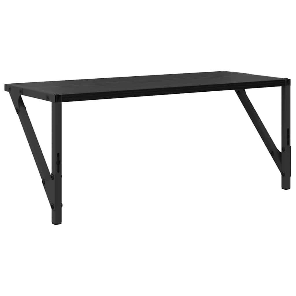 vidaXL Półki ścienne z półką 2 pcs Czarny Dąb 60 x 25 x 25,5 cm