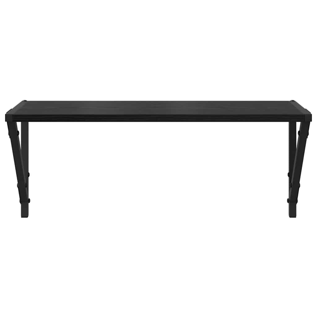 vidaXL Półki ścienne z półką 2 pcs Czarny Dąb 60 x 25 x 25,5 cm