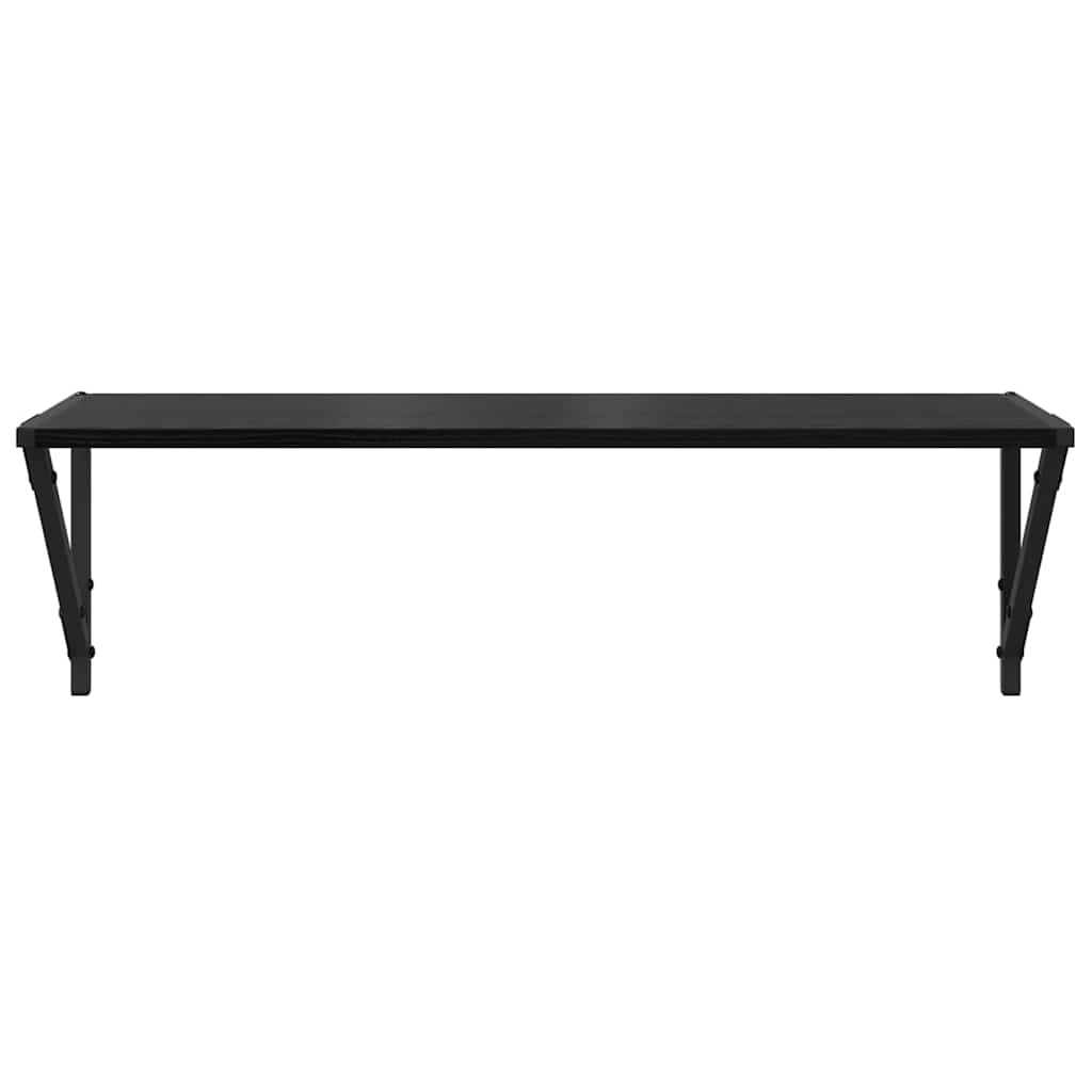 vidaXL Półki ścienne z półką 2 pcs Czarny Dąb 80 x 25 x 25,5 cm