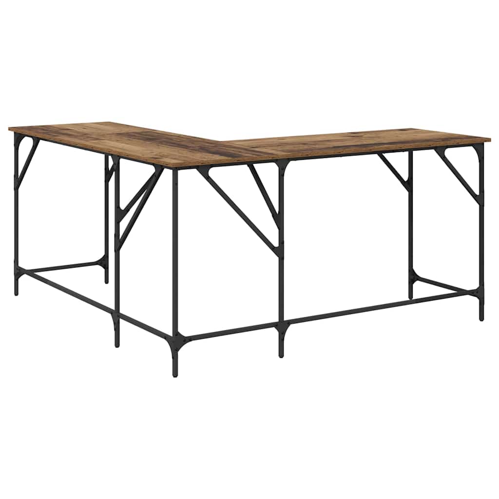 vidaXL Biurko Stare drewno 149 x 149 x 75 cm Materiał drewnopochodny