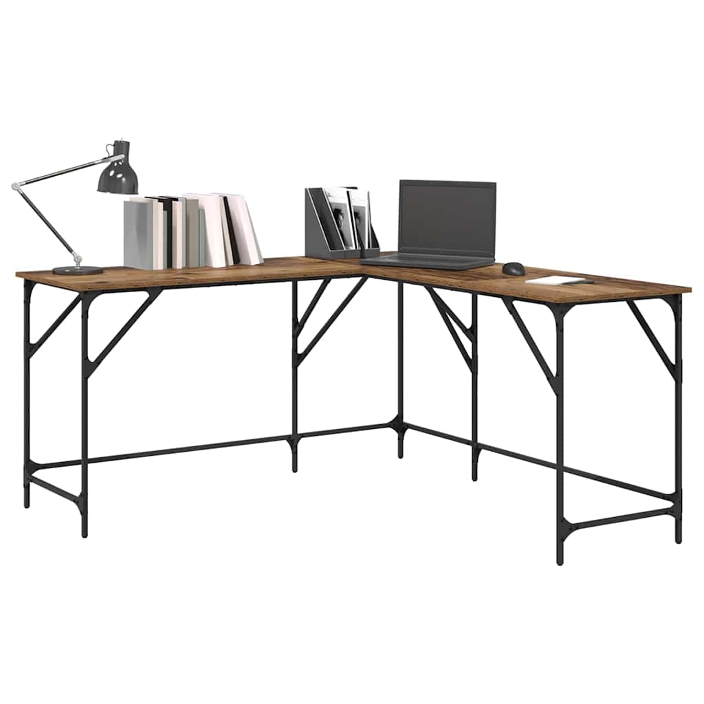 vidaXL Biurko Stare drewno 149 x 149 x 75 cm Materiał drewnopochodny