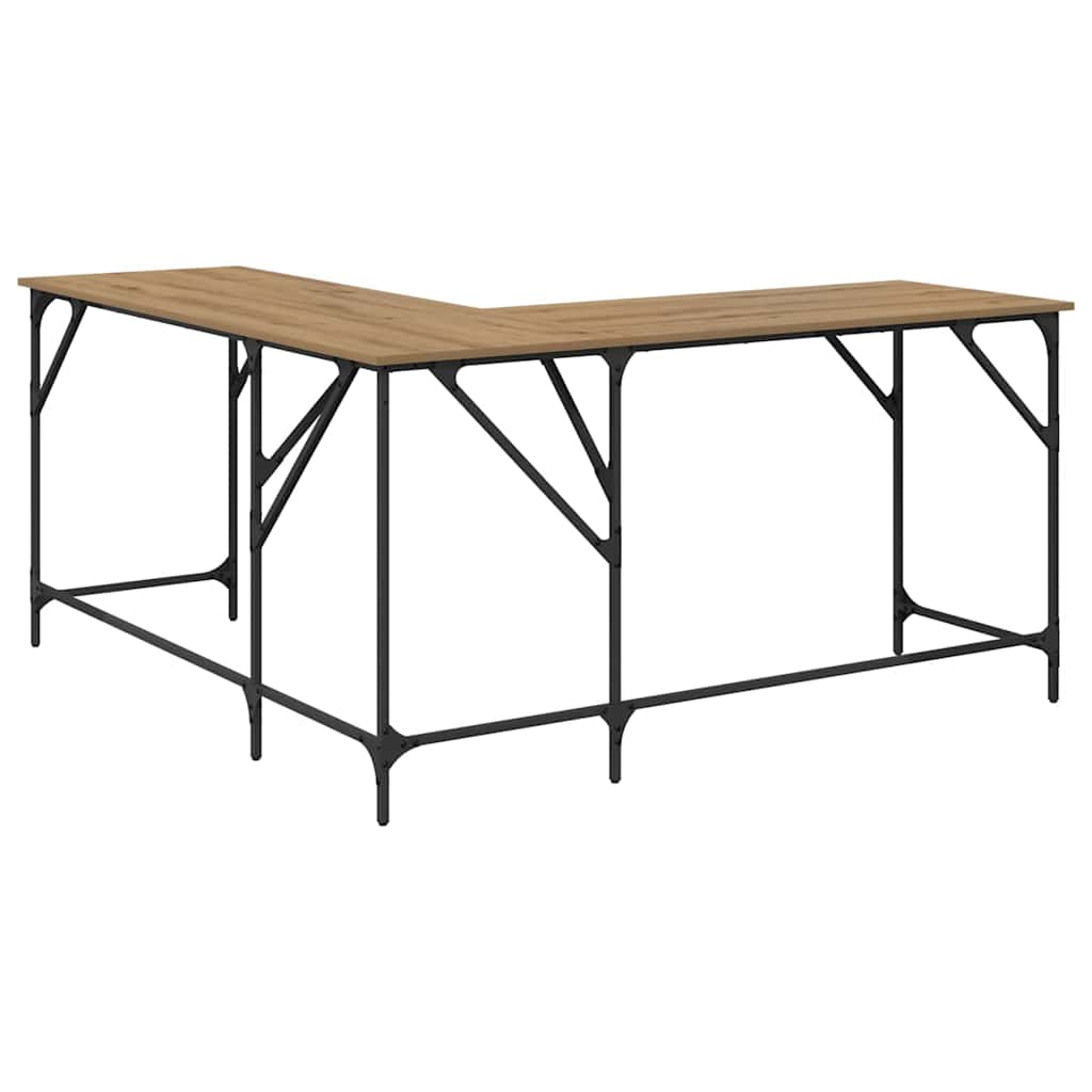 vidaXL Biurko Dąb rzemieślniczy Drewno inżynieryjne 149 x 149 x 75 cm