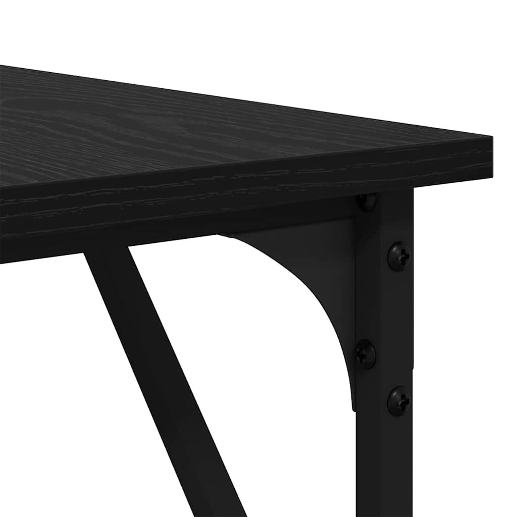 vidaXL Biurko Czarny Dąb 149 x 149 x 75 cm Materiał drewnopochodny
