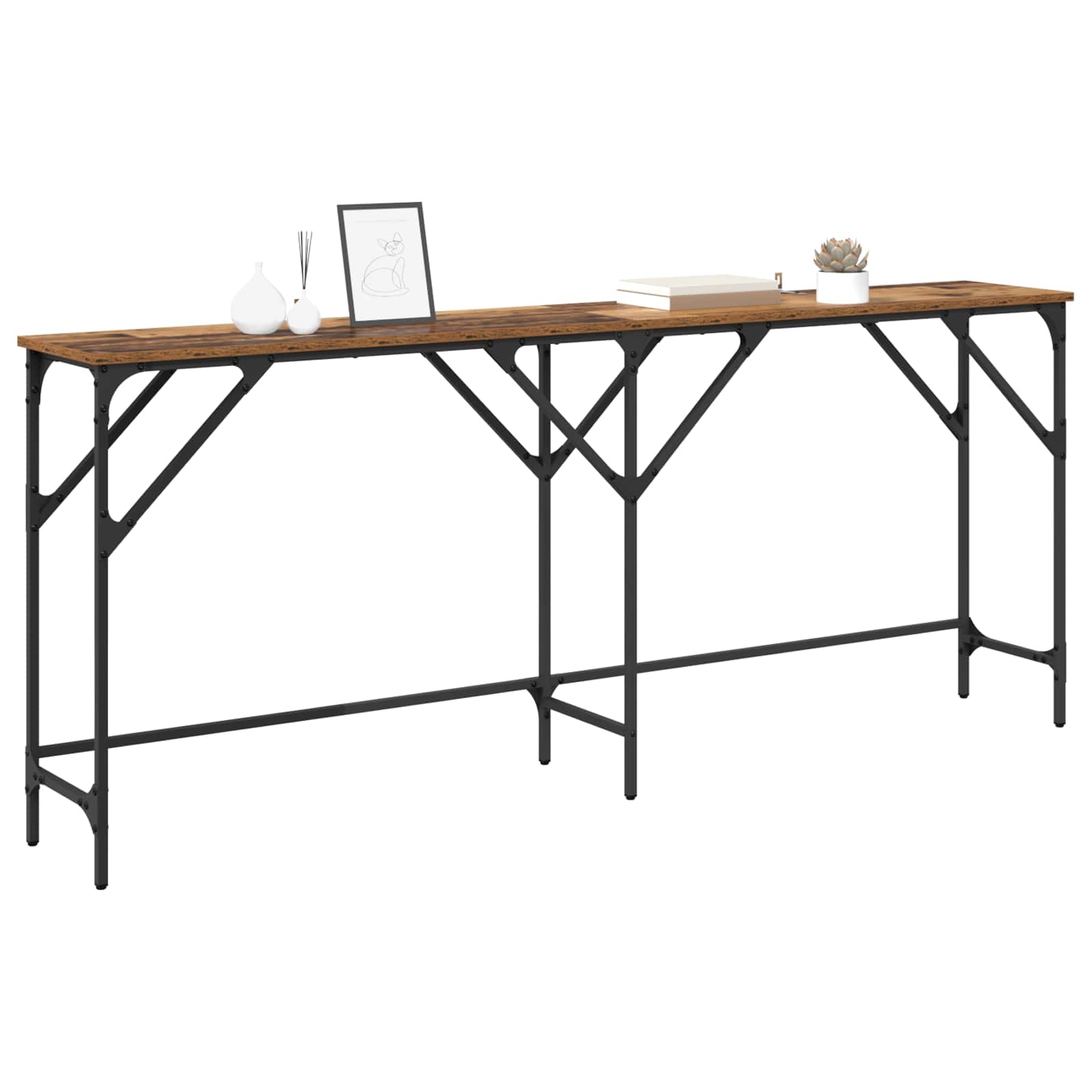 vidaXL Konsola Stare drewno 180 x 30 x 75 cm Materiał drewnopochodny